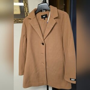 DKNY Ladies Wool Blend Coat - camel